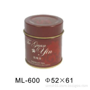 colorful small round tea tin box